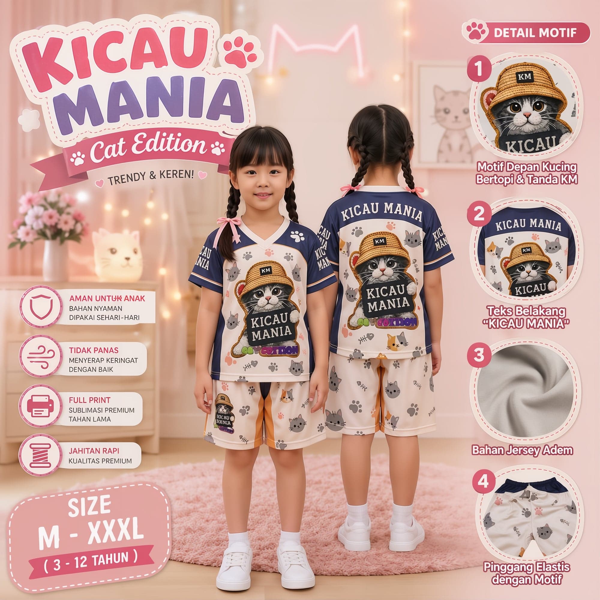 Setelan Kicau Mania Putih Biru